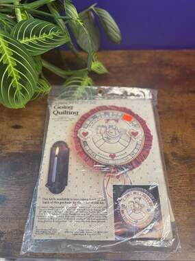 Vintage 1983 Yours Truly 'Going Quilting' Hoop Embroidery Kit No. 2315 Blue
